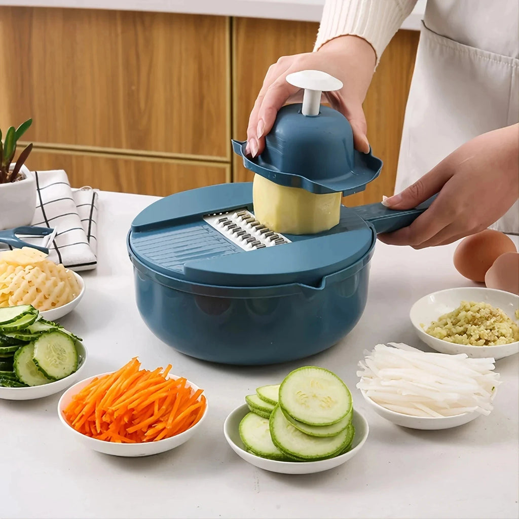 One minute Salad Slicer: 9-in-1 Multi-Functional Vegetable Cutter & Grater