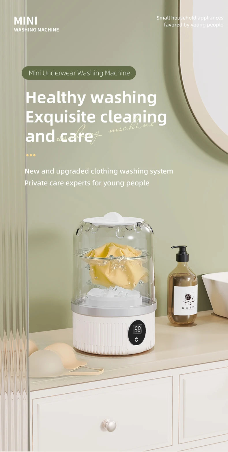 Miniature Wireless Washing Machine: Specialized Care for Underwear, Socks & Pet Wear