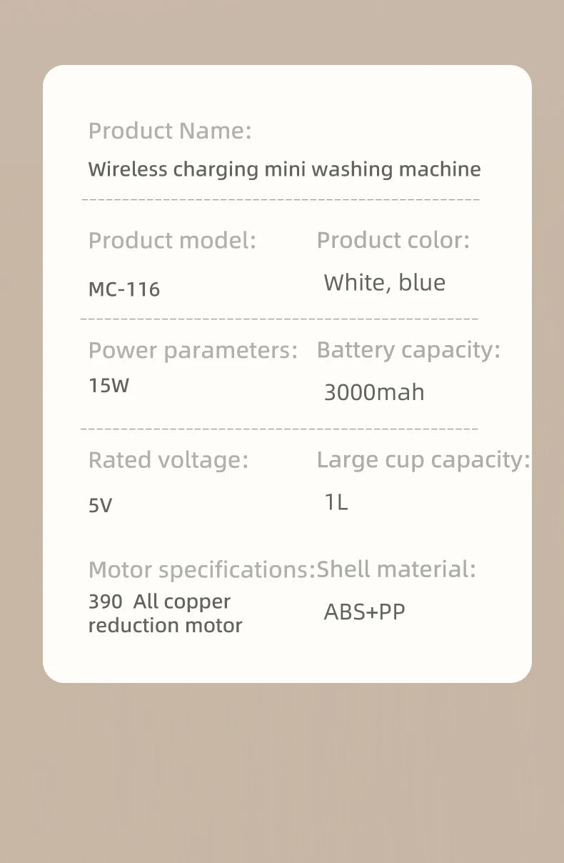 Miniature Wireless Washing Machine: Specialized Care for Underwear, Socks & Pet Wear