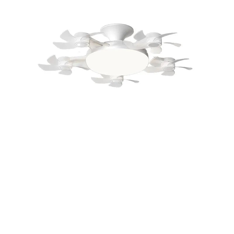 Drone-Design Silent Ceiling Fan Light | Dimmable 3-Color LED & E27 Base with Remote Control