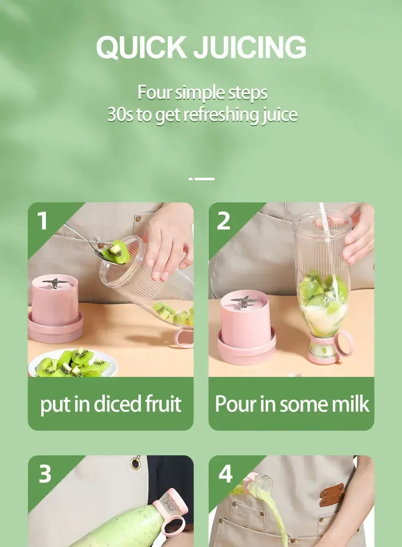 Portable Blender: USB-C Rechargeable Personal Juicer