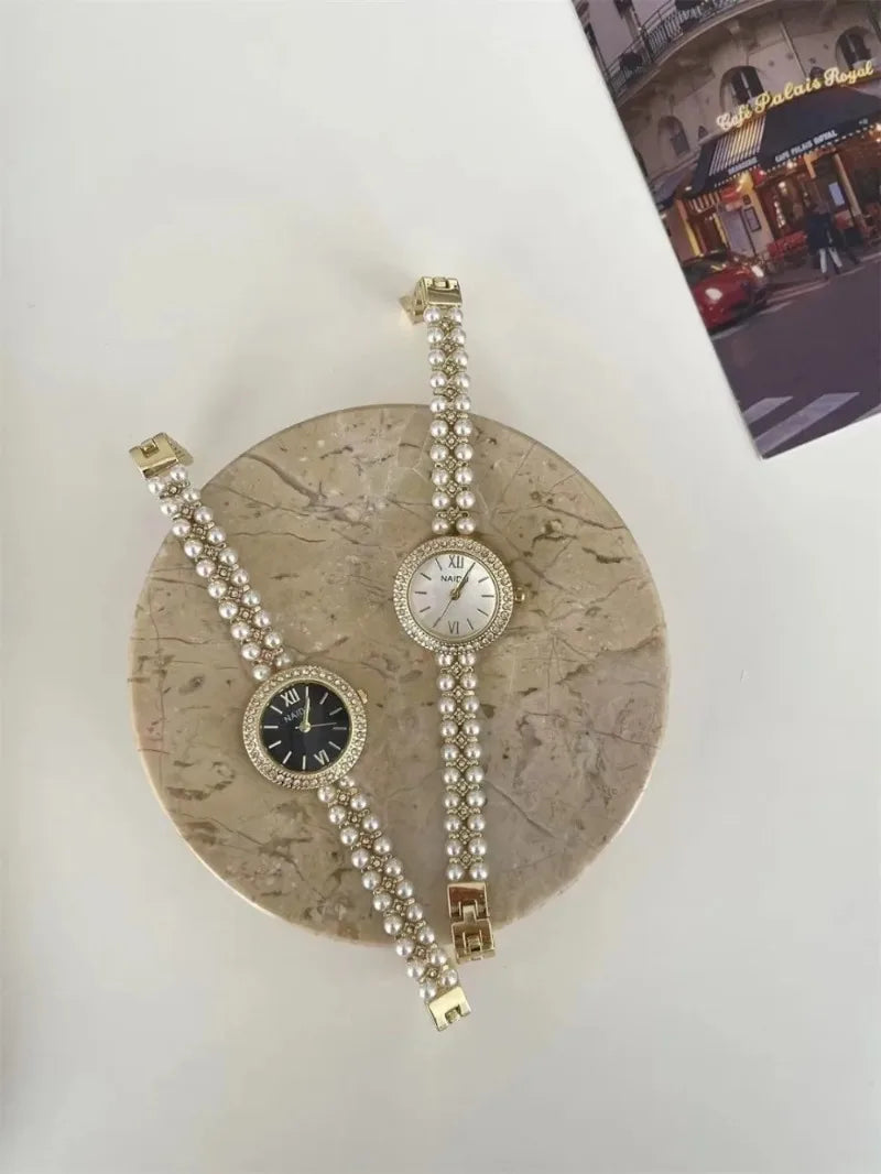 Pearl-Encrusted Luxury Women's Watch
