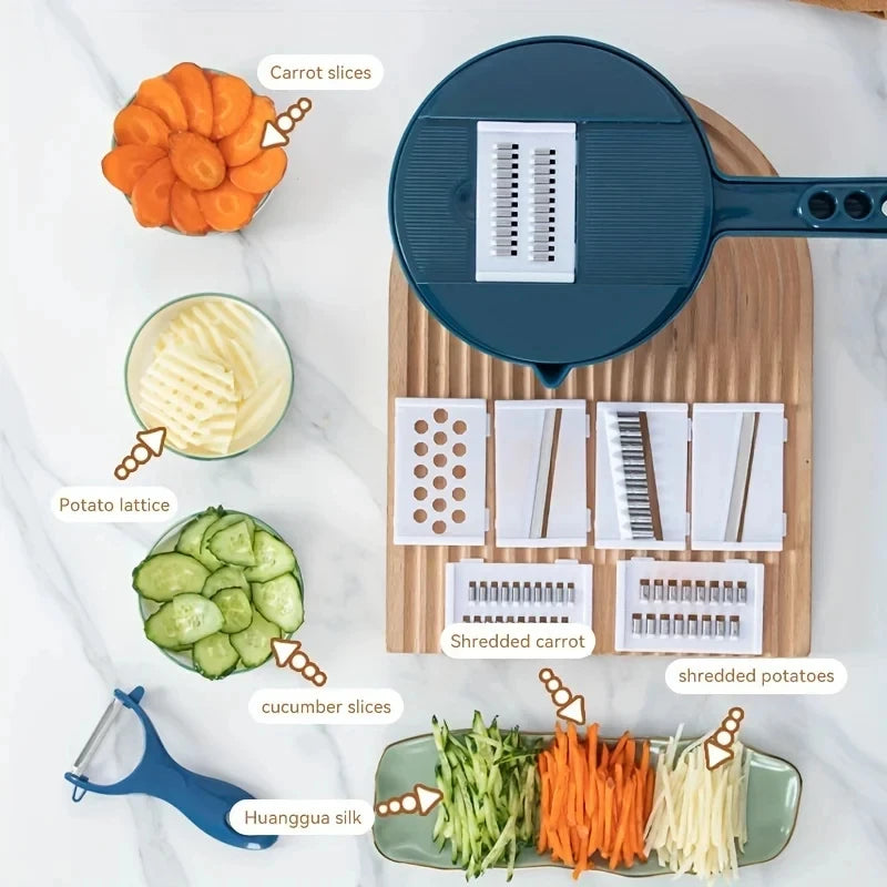 One minute Salad Slicer: 9-in-1 Multi-Functional Vegetable Cutter & Grater