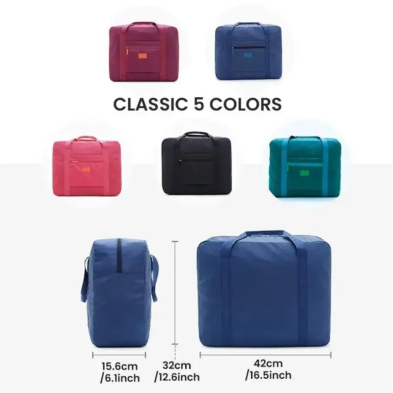Foldable Carry-On: Water-Resistant Overnight Bag with Trolley Sleeve