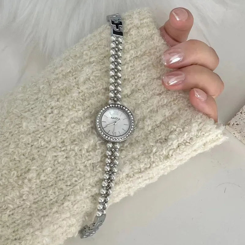 Pearl-Encrusted Luxury Women's Watch