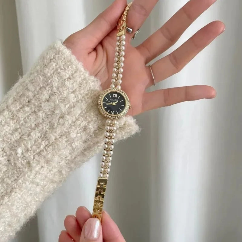 Pearl-Encrusted Luxury Women's Watch