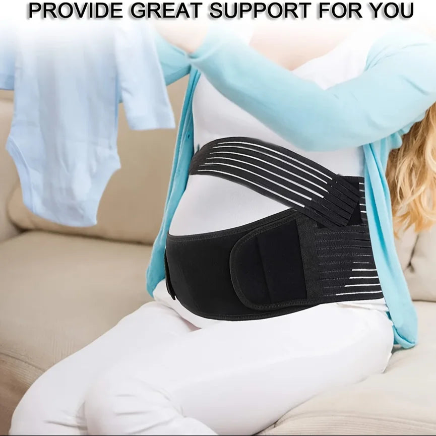 Adjustable Maternity Belly Band for Pregnancy – Lower Back & Abdomen Support Belt for Pain Relief