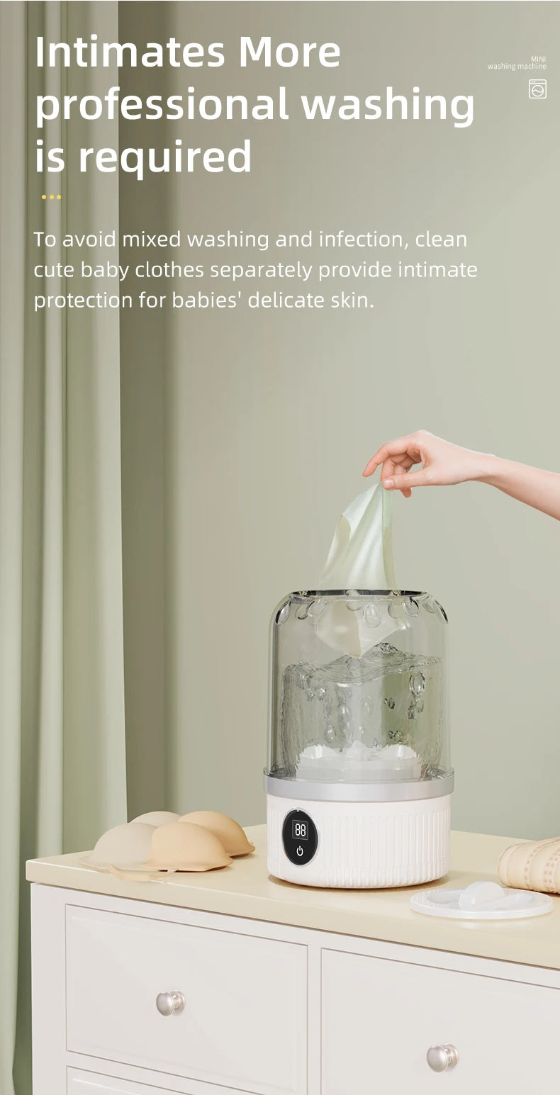 Miniature Wireless Washing Machine: Specialized Care for Underwear, Socks & Pet Wear