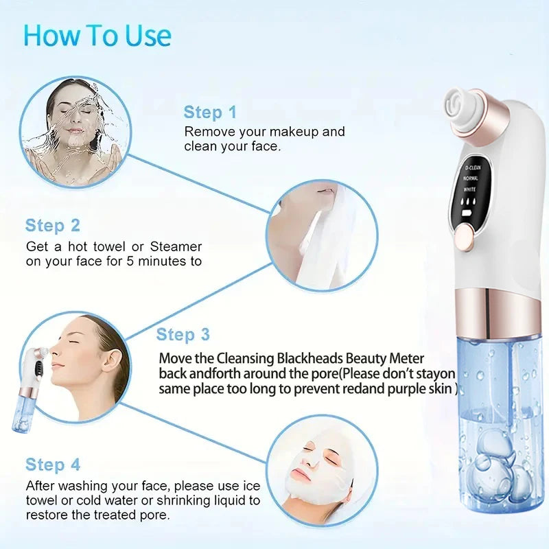 Professional Facial Pore Cleaner – 5-Probe Gentle Blackhead Vacuum & Skin Purifier