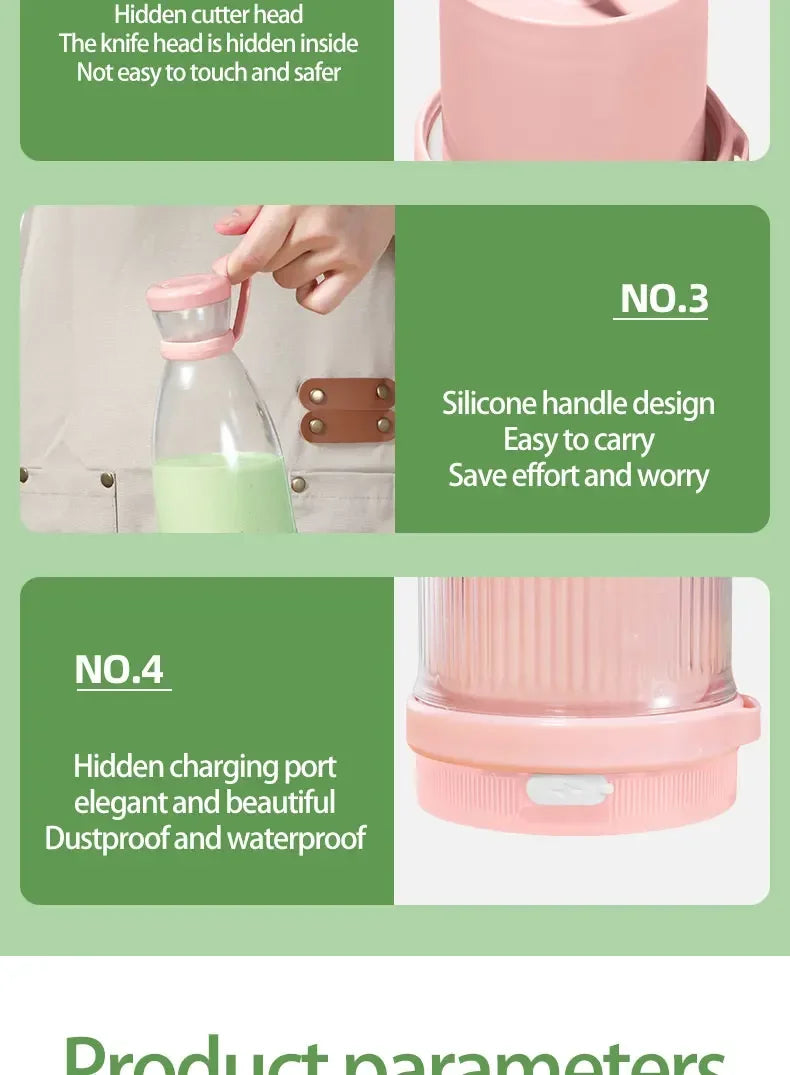 Portable Blender: USB-C Rechargeable Personal Juicer