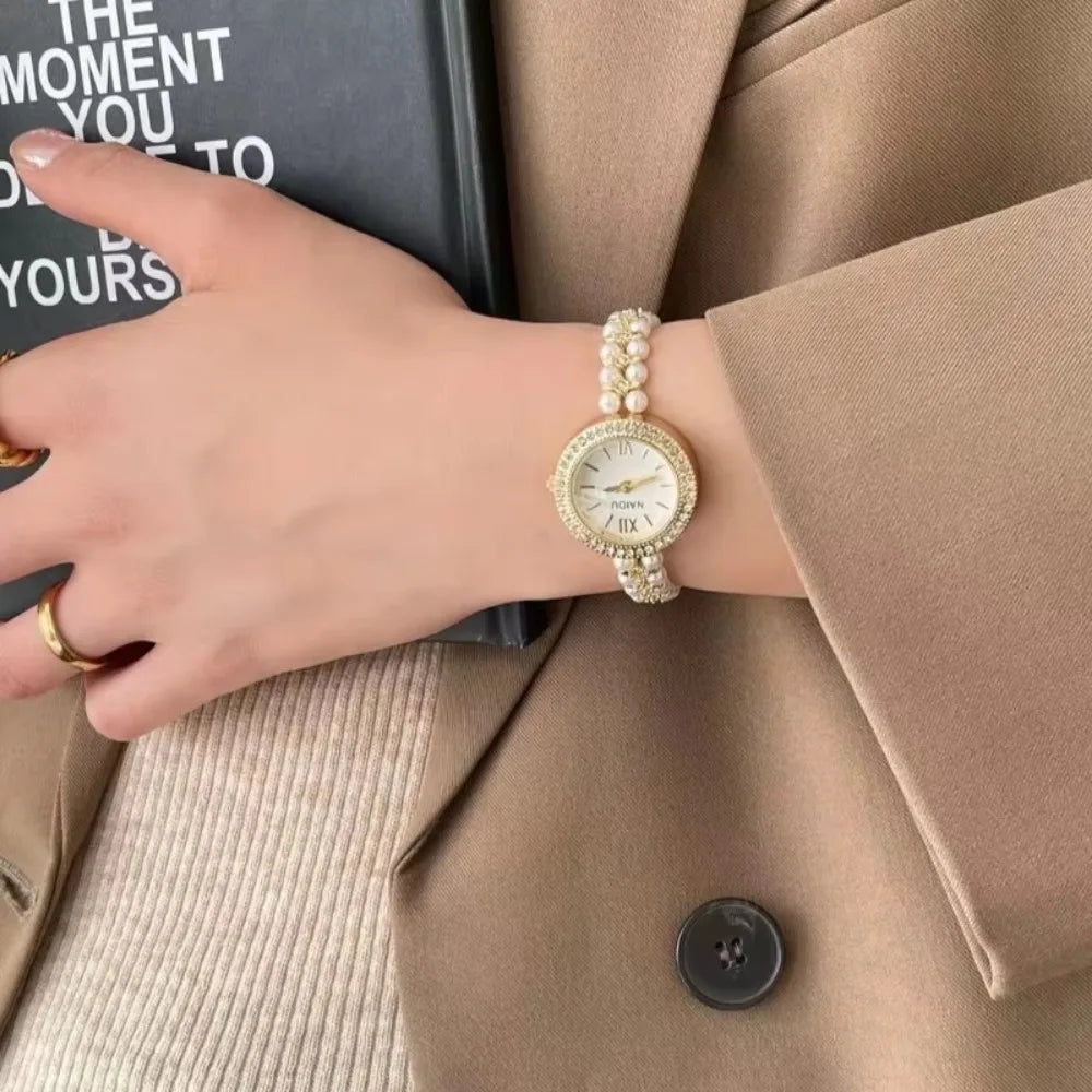 Pearl-Encrusted Luxury Women's Watch