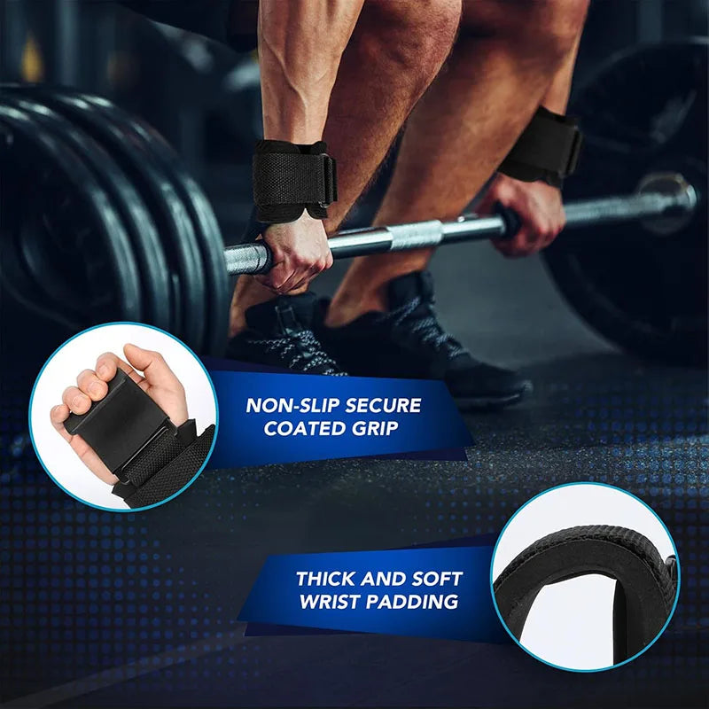 Elite Grip-Assist Lifting Hooks: Neoprene Padded Wrist Wraps for Powerlifting