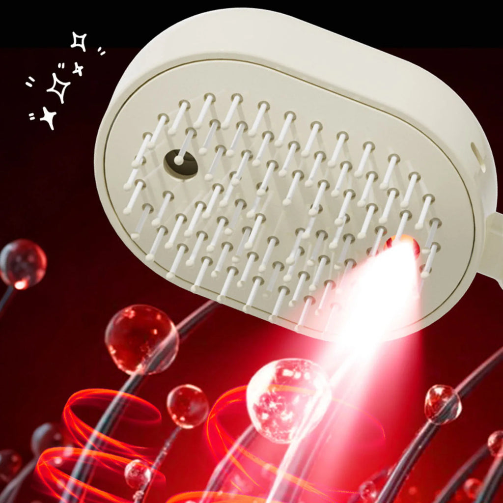 Electric Steam Hair Brush with Water Spray – USB-C Rechargeable Detangling & Anti-Frizz Brush