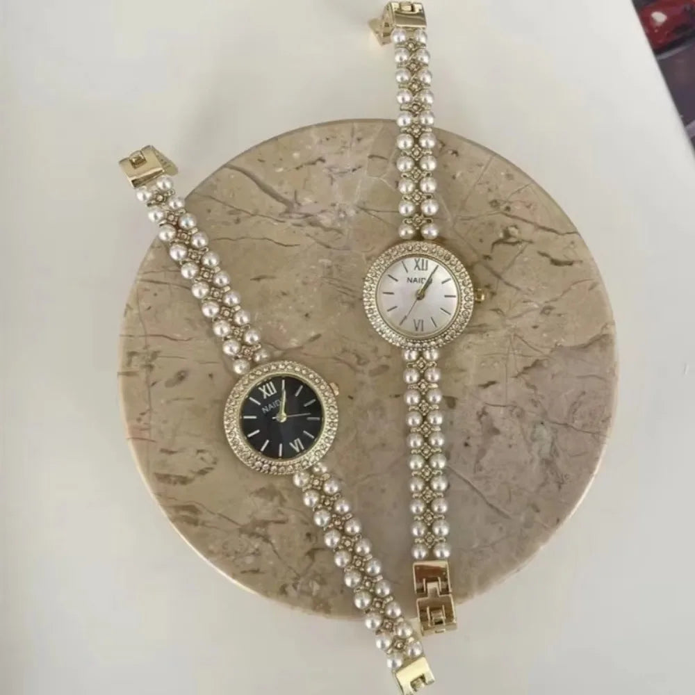 Pearl-Encrusted Luxury Women's Watch