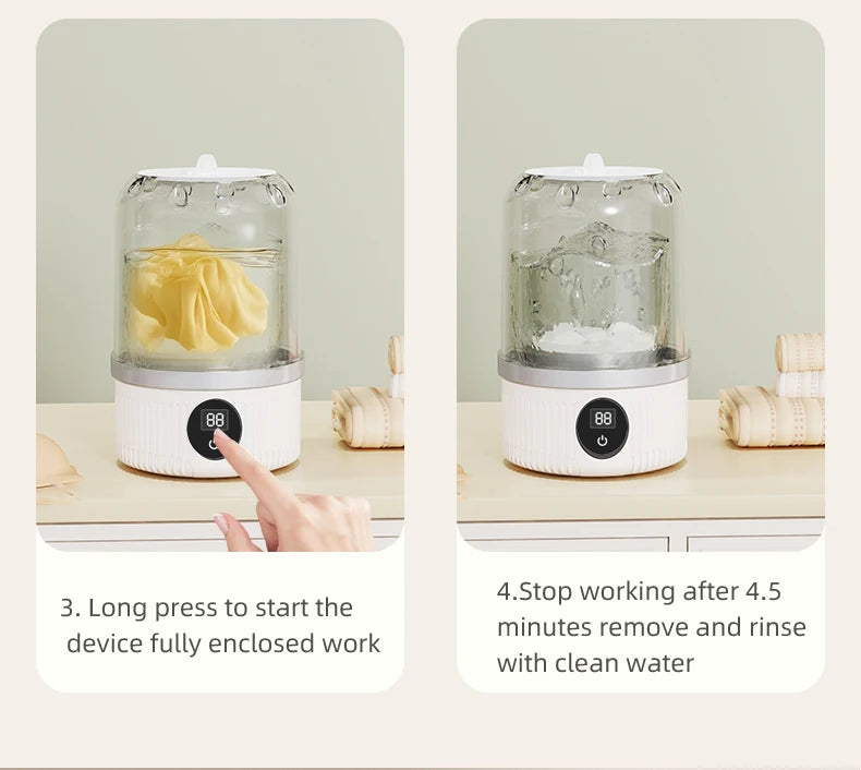 Miniature Wireless Washing Machine: Specialized Care for Underwear, Socks & Pet Wear