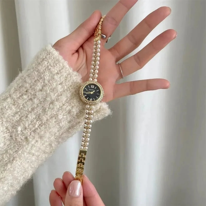 Pearl-Encrusted Luxury Women's Watch