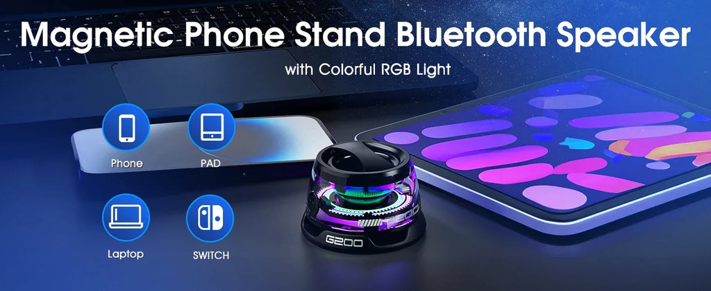The Nomad Pod: Magnetic Bluetooth Travel Speaker with Pulsating RGB Glow