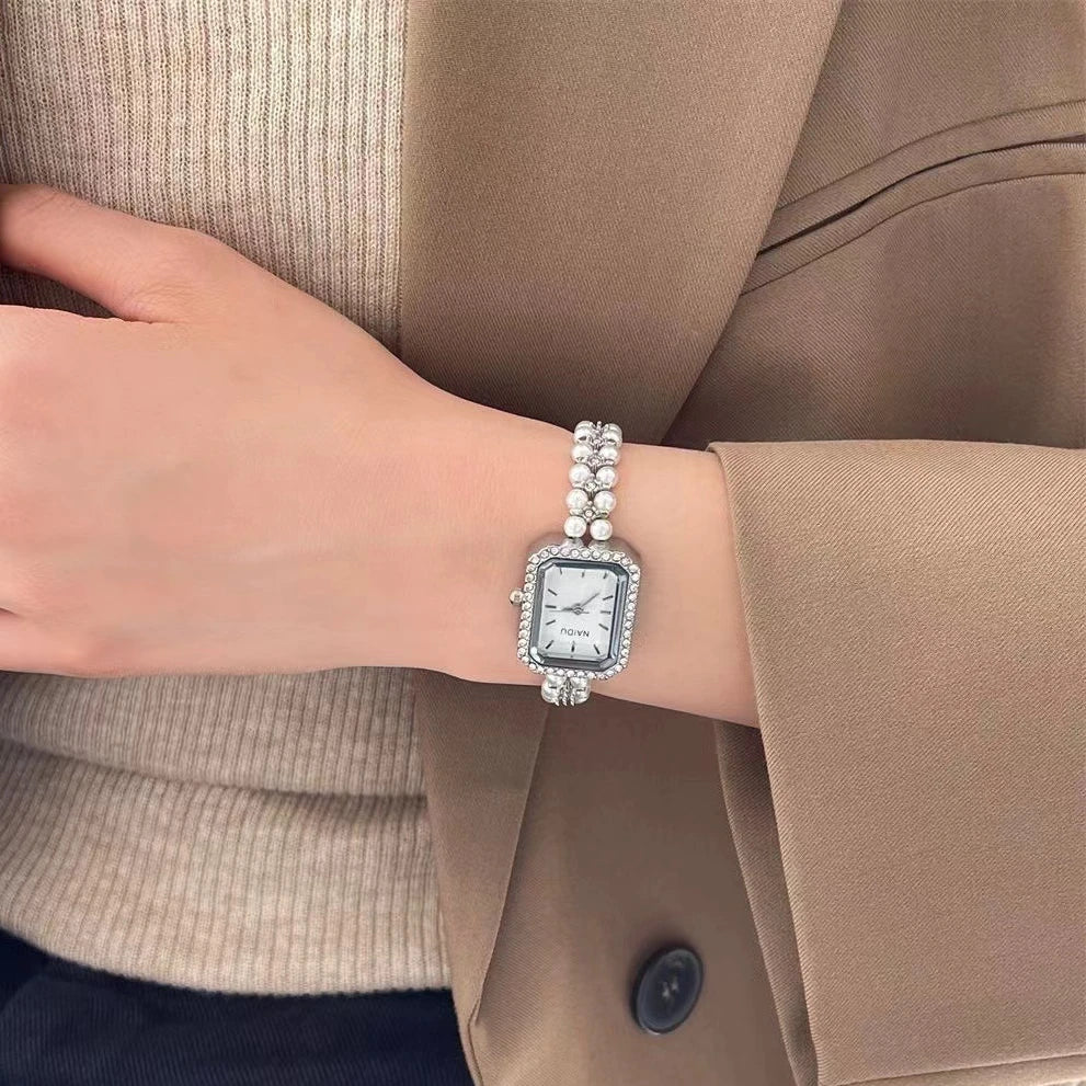 Pearl-Encrusted Luxury Women's Watch