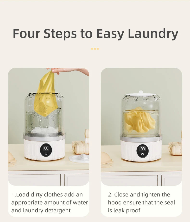 Miniature Wireless Washing Machine: Specialized Care for Underwear, Socks & Pet Wear