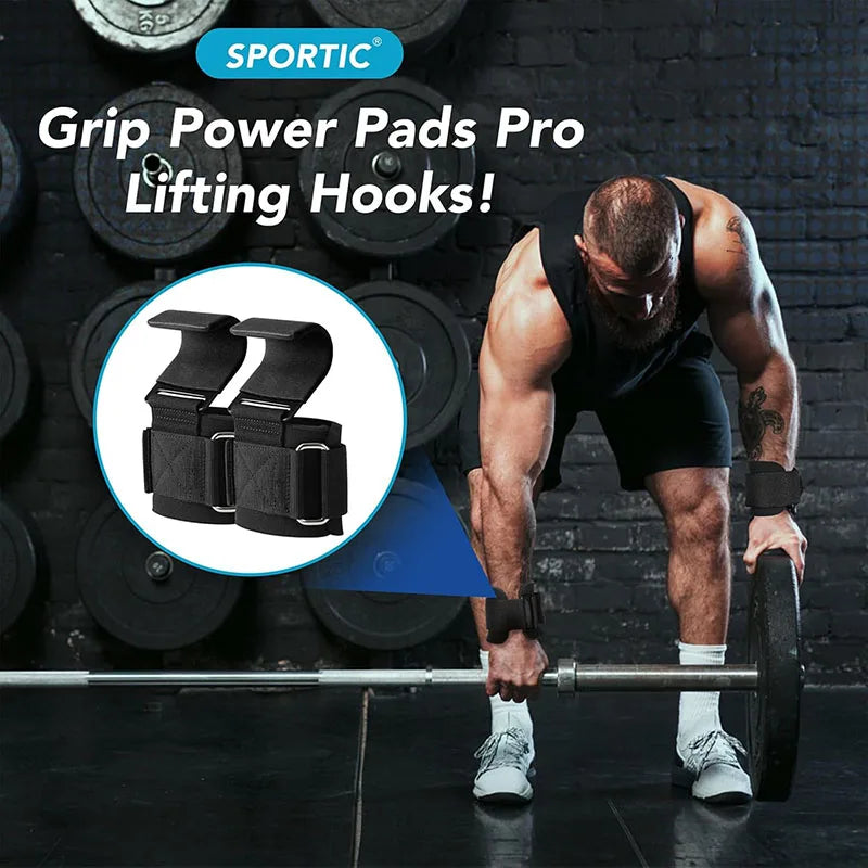 Elite Grip-Assist Lifting Hooks: Neoprene Padded Wrist Wraps for Powerlifting
