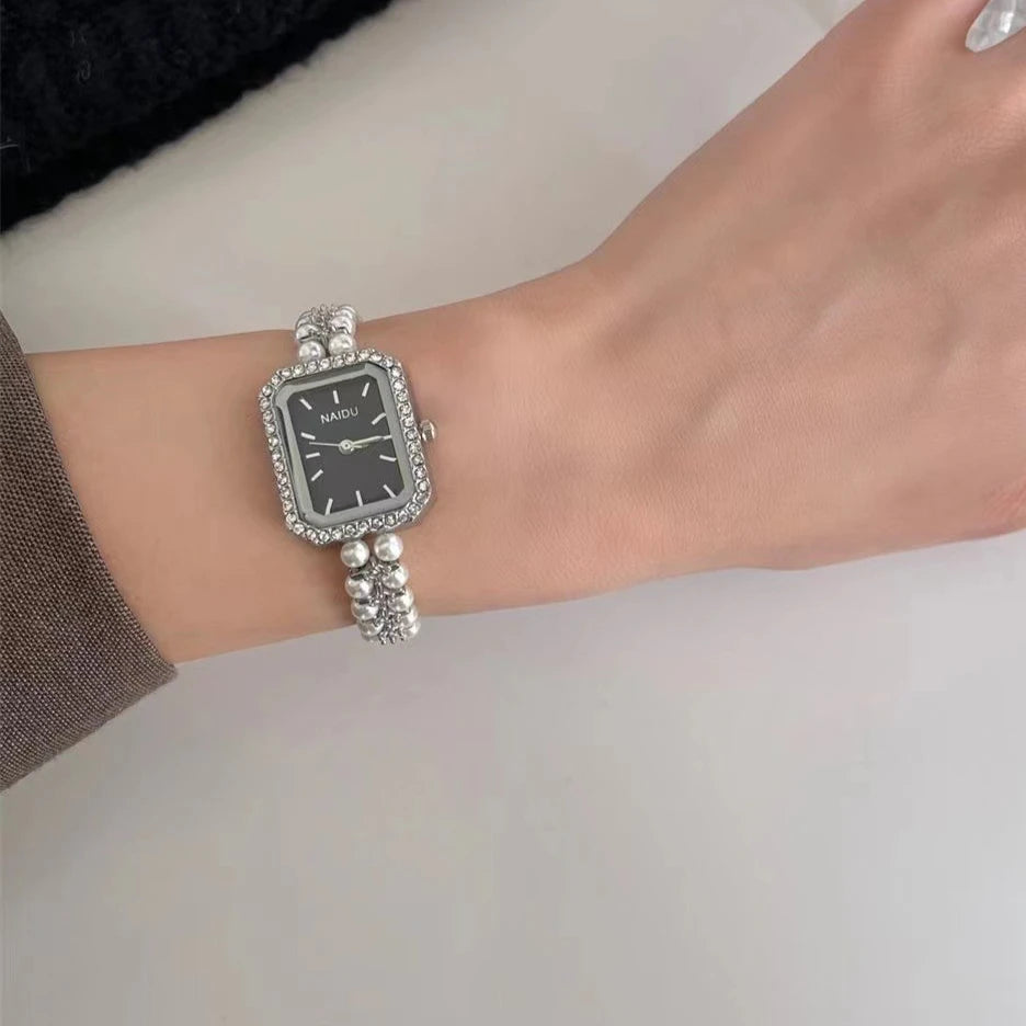 Pearl-Encrusted Luxury Women's Watch