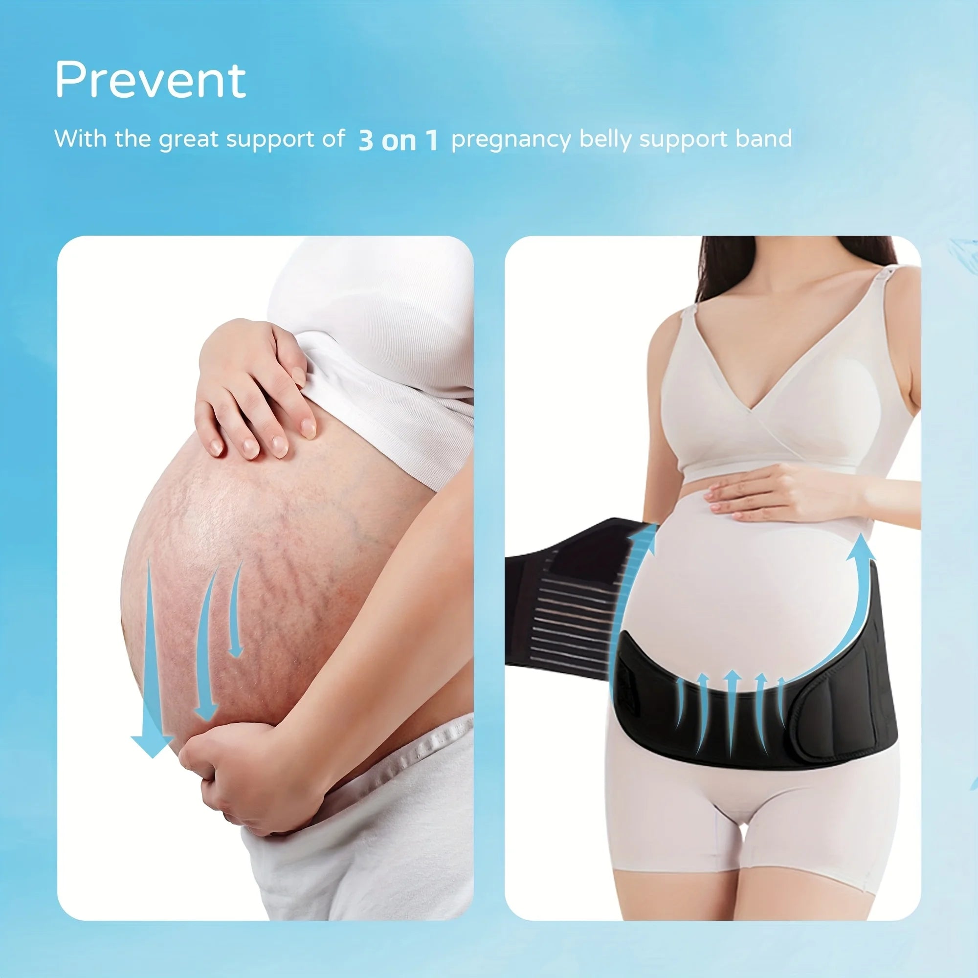 Adjustable Maternity Belly Band for Pregnancy – Lower Back & Abdomen Support Belt for Pain Relief