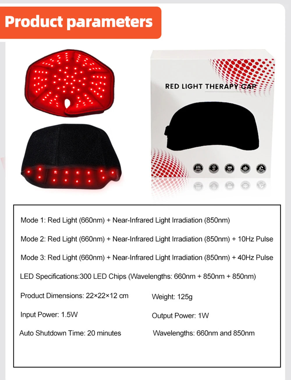 Red Light Therapy Cap for Hair Growth & Thinning – 660nm & 850nm Infrared LED Scalp Care Hat
