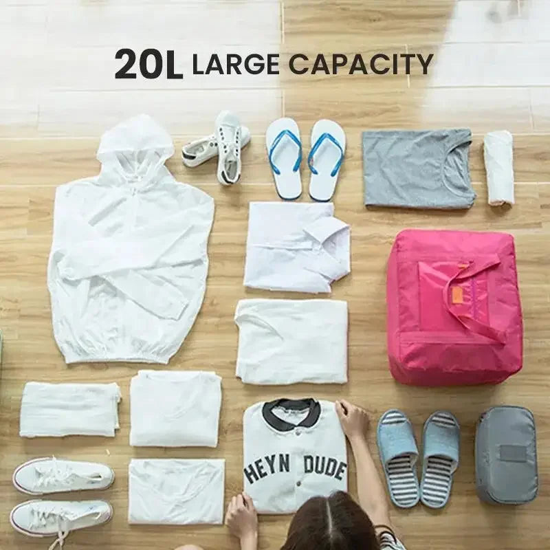 Foldable Carry-On: Water-Resistant Overnight Bag with Trolley Sleeve