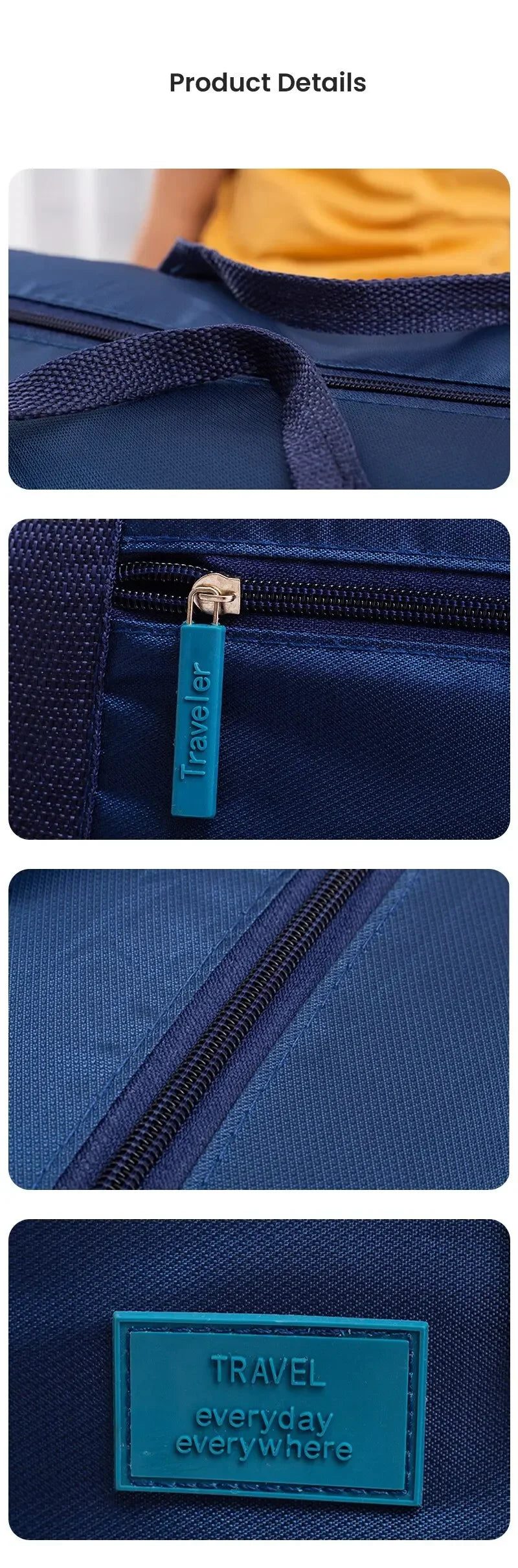 Foldable Carry-On: Water-Resistant Overnight Bag with Trolley Sleeve