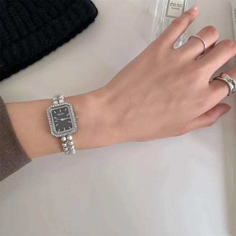 Pearl-Encrusted Luxury Women's Watch