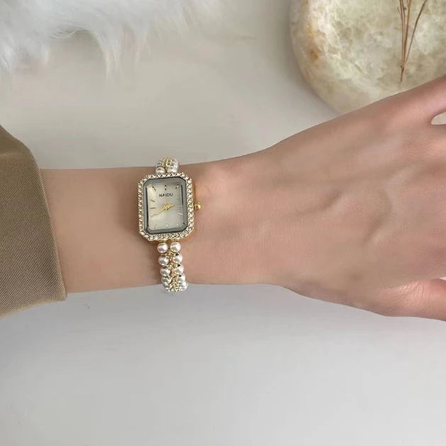 Pearl-Encrusted Luxury Women's Watch