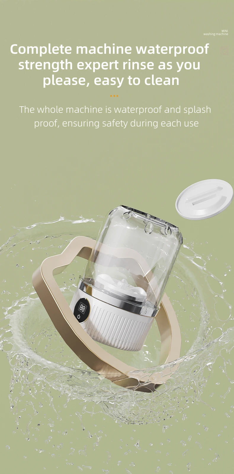 Miniature Wireless Washing Machine: Specialized Care for Underwear, Socks & Pet Wear