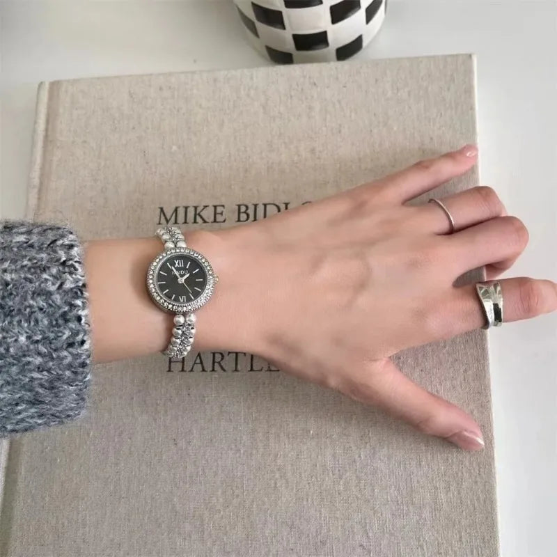 Pearl-Encrusted Luxury Women's Watch