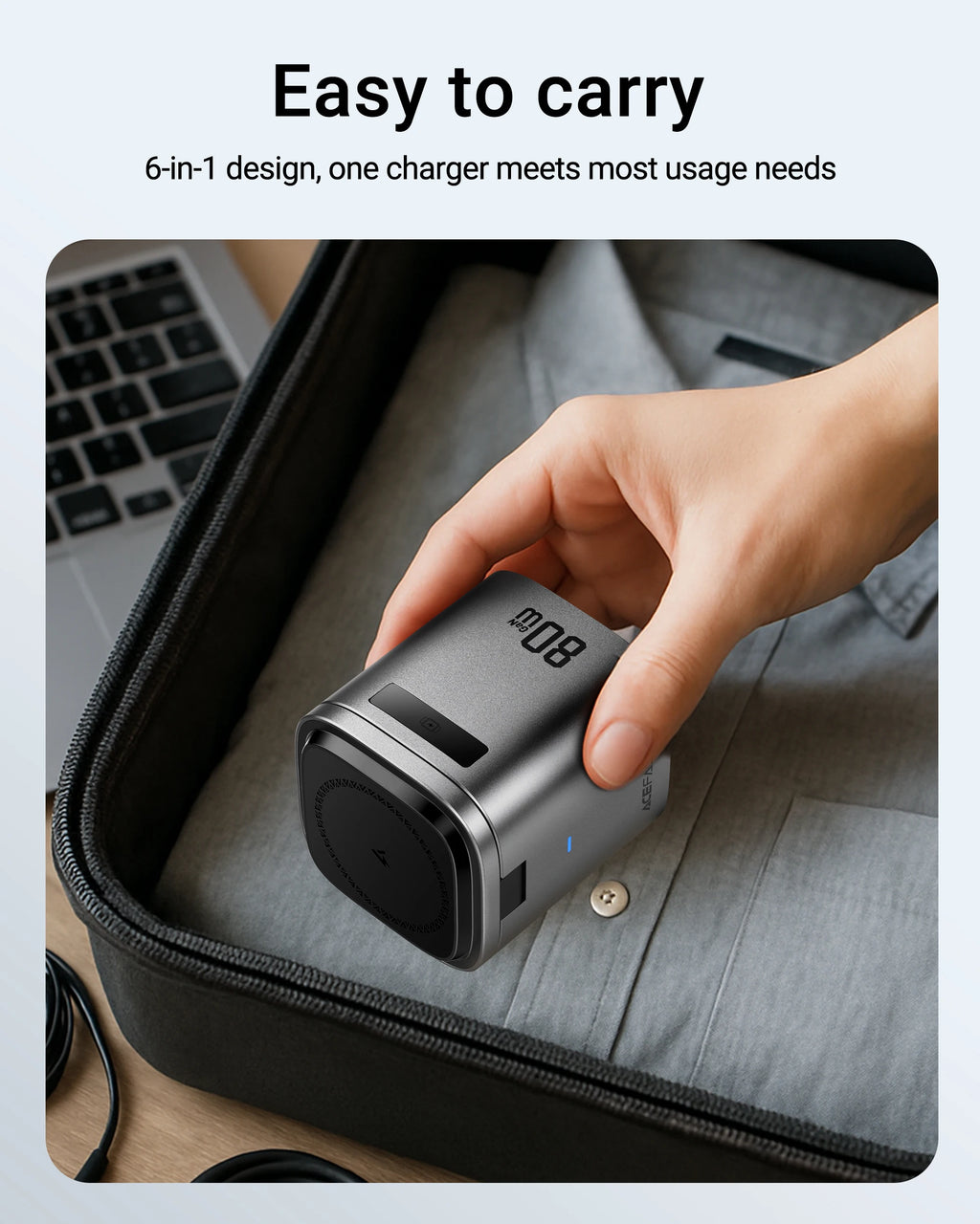 6-in-1 Desktop Power Hub: 15W Magnetic Wireless + PD65W Fast Charge