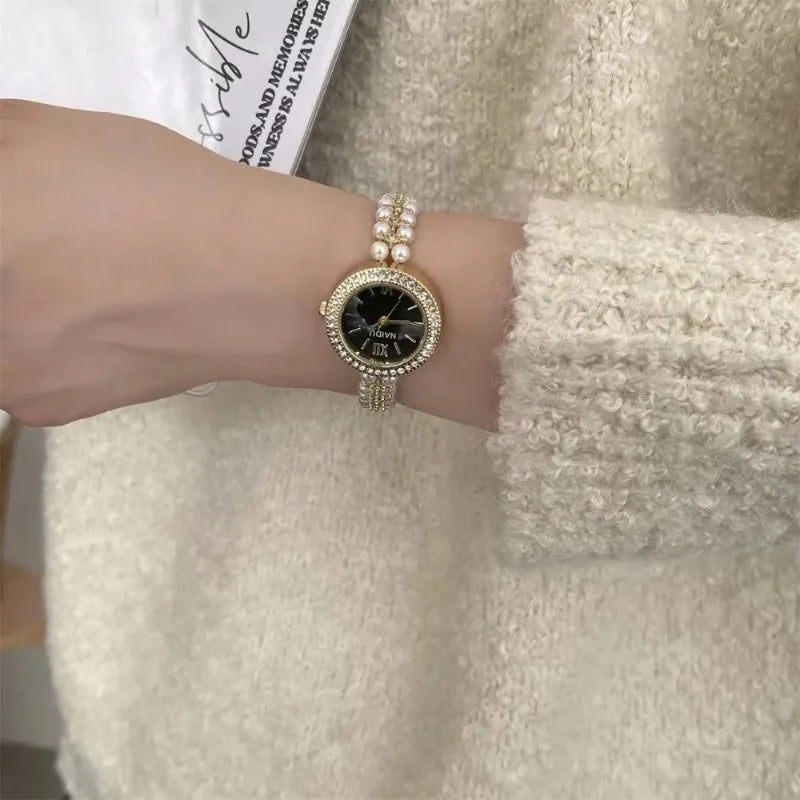 Pearl-Encrusted Luxury Women's Watch