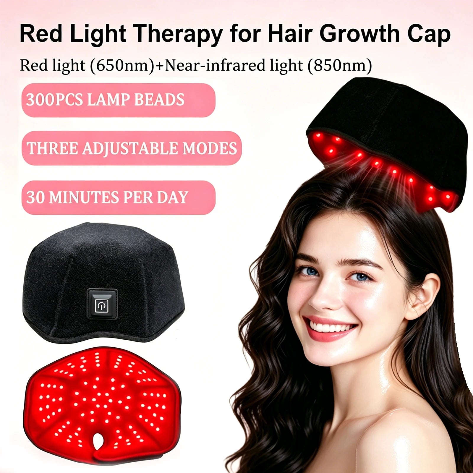 Red Light Therapy Cap for Hair Growth & Thinning – 660nm & 850nm Infrared LED Scalp Care Hat