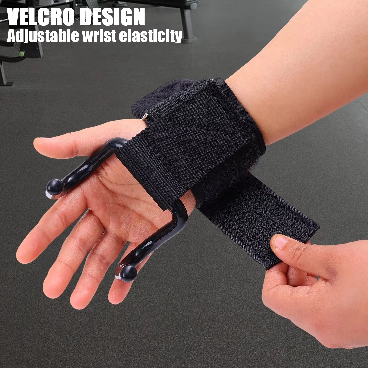 Elite Grip-Assist Lifting Hooks: Neoprene Padded Wrist Wraps for Powerlifting