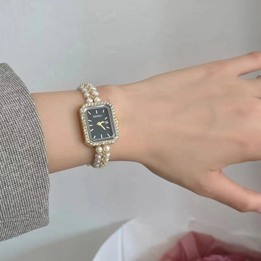 Pearl-Encrusted Luxury Women's Watch