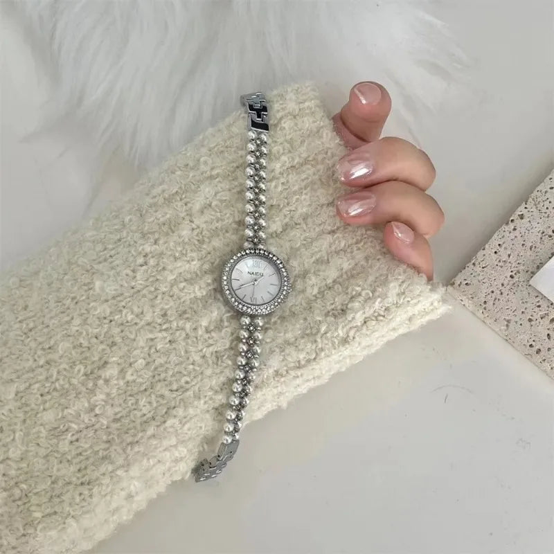 Pearl-Encrusted Luxury Women's Watch